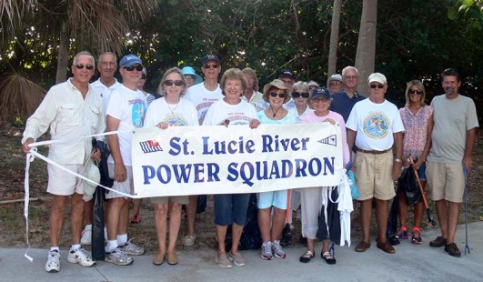 St. Lucie River Power Squadron cleans up Stuart Beach. Photo credit: MIATC.