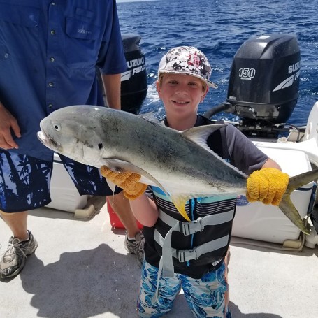 Tyler Beck caught and released his first, reef donkey, with his  family while fishing off Cocoa Beach near Pelican Flats.