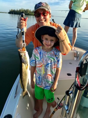 Noah & Gma with Gma's catch of the day