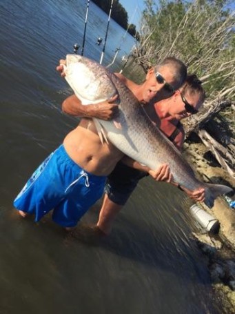 Darrells 56inch red fought for 25 mins before we could land it. It was of course released after photos takencaught at Haulover Canel