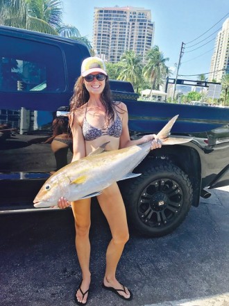 Sarah with a nice amberjack