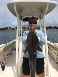 Corey Halloran 14 is very proud of his 40lb Cobia caught outside of Sebastian Inlet.