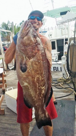 Mick with a huge black grouper