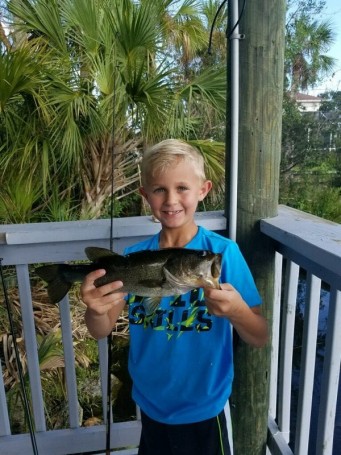 Greyson Christie, age 9, with a nice bass.