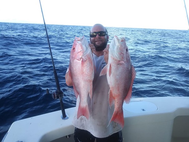 Brett Marshall aboard Patriot Charters with Captain Tony Grillo