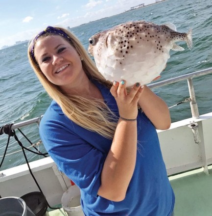 Ashley with a Porcupine Pufferfish