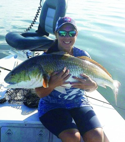 This is a 45" Red Drum caught by Denise Rolon