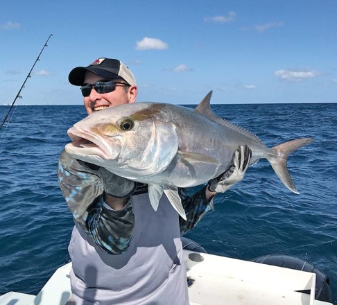 Amberjack caught and released with Nomad 
Fishing Charters off a ledge in 180'.  