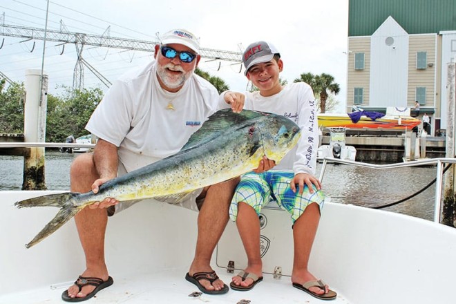 Like father, like son. Sam Dyer caught this cow while fishing with his dad.