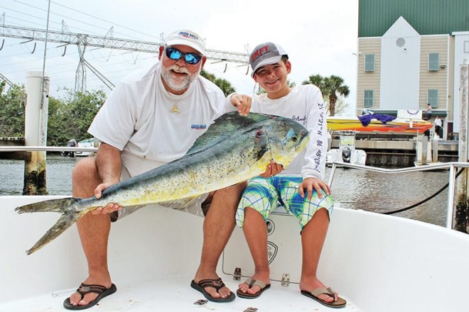 Like father, like son. Sam Dyer caught this cow  while fishing with his dad.