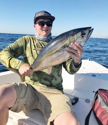 Kyle Pollock with a stud Blackfin Tuna he caught vertical jigging some of the wrecks around Anglins fishing pier.