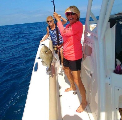 Leslie's trigger fish - her first!