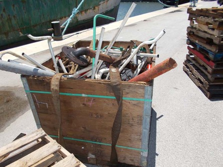 Pipes from ship. Photo credit: St. Lucie County Artificial Reef Program.