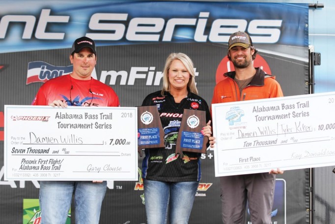 The team of Damien Willis and Tyler Kiker had a mixed bag stringer of smallmouth and largemouth that weighed 22.70 pounds to claim victory, and the $10,000 winning purse at the ABT Wheeler Lake event.