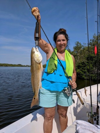 Redfish on shrimp