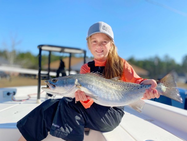 Raelynn getting the trout dialed in!