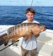 Jordan Rivero caught this awesome 30 lb. cubera snapper off of Jupiter reef using a live sardine.