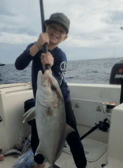 Gunner Wolf with a nice AJ he caught while Snapper Fishing