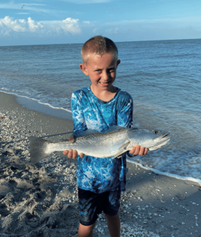 Waylon O’Hare with a West Coast Trout caught at Blind Pass Sanibel / Captiva