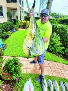 Michael Nocca with a 27 pound dorado caught off North Palm Beach in 1200 feet of water on a split tail mullet.