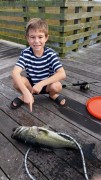 8 year old James Rotolante caught a bass on live bait at Pine Glade.
