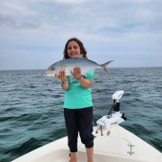 Victoria Beller with a beautiful yellow jack in Key West.