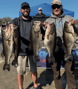 Anthony Courtney and Sean Cunningham, recent winners of the Jr Angler Bass Bash Fundraiser with 33.50 lbs including Big Bass of the day at 9.06 CONGRATS!