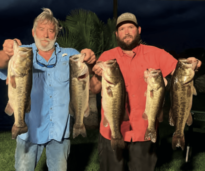 Mike and Jonathan with 26 lbs. plus, new big bag of the Jolly gator Bass Series