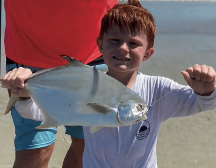 Ben Elder at Just 5 yrs. old with a nice Pompano from NSB at Ponce Inlet