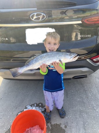 Fynyx Jett with first Seatrout Palm Bay Florida