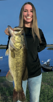 Lauren with her PB a 7.42 and Big Bass of a Tuesday Evening Event!