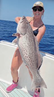 Briana hooked this 35 lb. gag grouper off Cape Canaveral.
