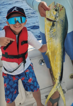Check out 6 yr. old Cooper Ledesma with this first dolphin he caught during the CFOA Offshore Tournament.