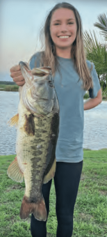 Lauren Jowers with a St Johns River “Toad” she hooked fishing the Jolly Gator Bass Series.
