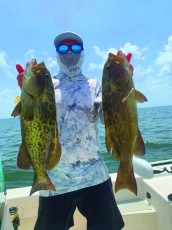 Hooked up on both of these Gag grouper’s at once.