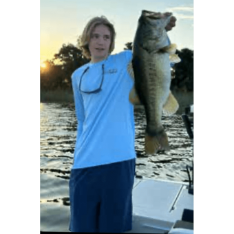 Andrew Jordan with a 6 lb. plus largemouth he recently caught in lake Yale using a Zman crawdad frog