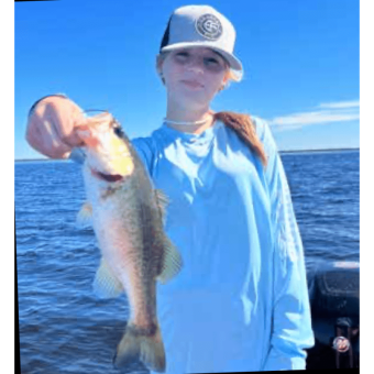 Katie Bennett caught her first bass at Lake Toho on a soft plastic bait.....Go Girl!