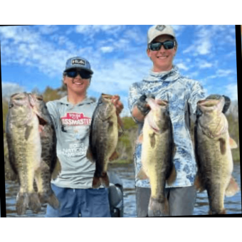 Club Florida’s Tommy Rust and Dylan Quilatan with 20.42 lbs., winners of the recent Bass Nation High School at Lake Okeechobee