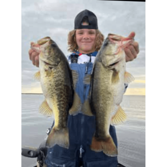 Seminole Jr Angler’s, Hayden Wolf with a pair of “Biggins” caught on Lake Okeechobee at the recent BASS Nation High School event