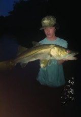 Collin Malloy w/ a 36” snook caught in Matlacha
