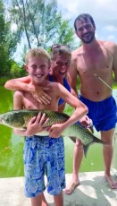 Kamden hooked this huge carp on a kernel of corn!