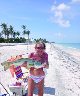 Barbara Brock from Port Charlotte AkA Barb the Beachcomber C&R this nice snook on Boca Grande.