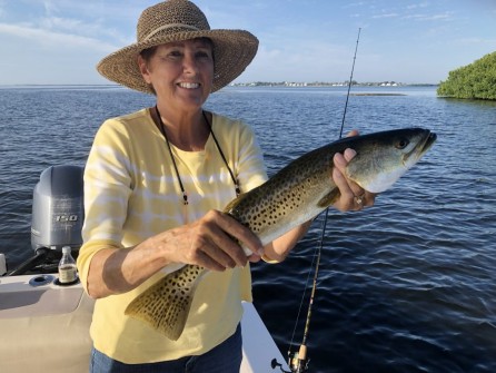 Diane caught this good-sized seatrout off of Burnt Store.