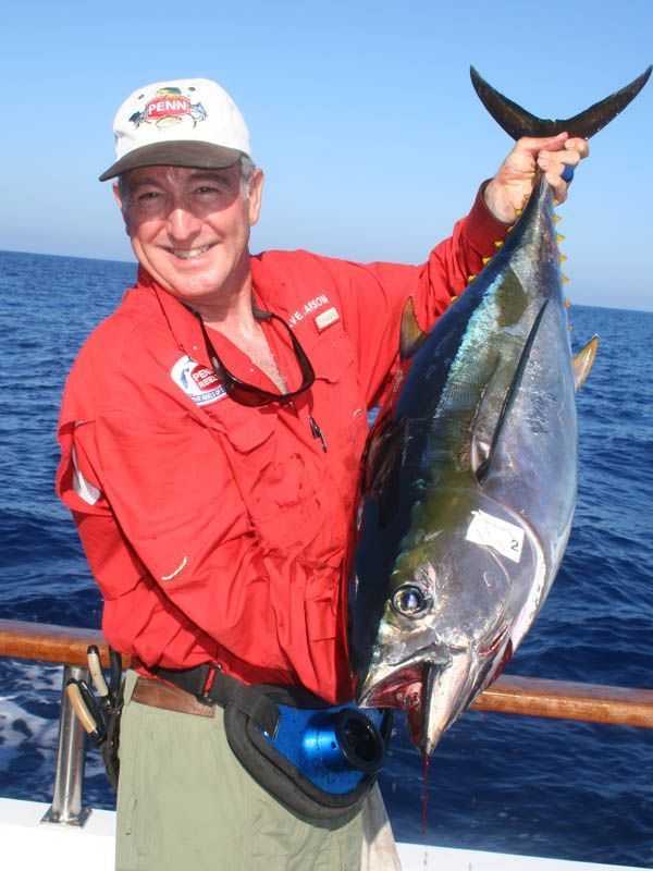 Author Steve Carson got into the tuna action aboard the Searcher, with this nice yellowfin. 