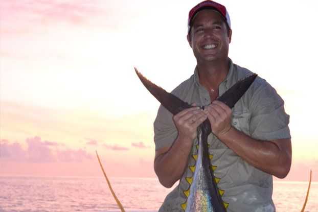 Tim Kennedy boated this yellowfin as the sunsets on our perfect day.
