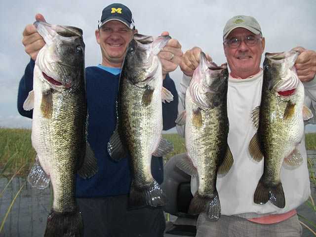 PGA Tour pro Tom Gillis and Roscoe Dann from Michigan had a banner day on Lake Okeechobee. PHOTO CREDIT: Capt. Mike Shellen.