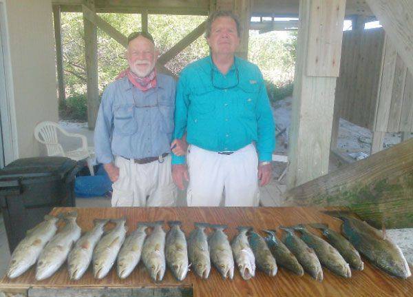 Dr Sid Wilroy from Memphis Tenn. (left) and Dr Robert Halliburton Right with their catch out of St. Joe Bay.