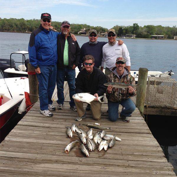 Chuck and his gang with trout and pompano