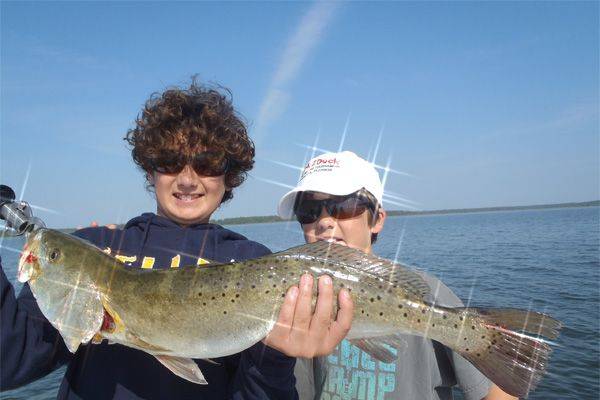 Taylor and Clayton with a nice trout.