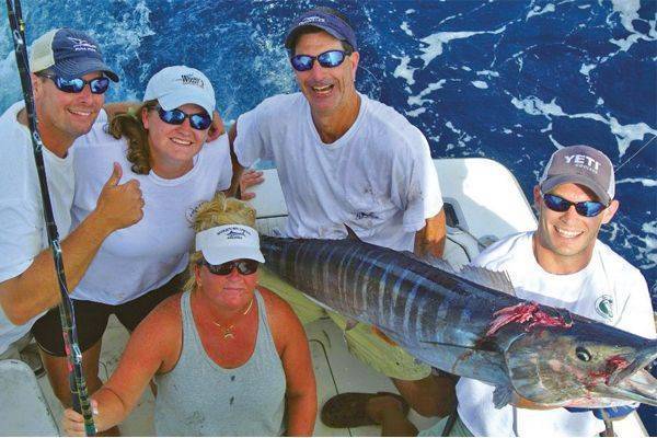 Another nice wahoo is captured by the team aboard the “Pain Killer”. Wahoo fishing is popular for anglers fishing offshore of Ponce Inlet when the weather allows anglers to run offshore. Photo courtesy of Bryant Stokes and the New Smyrna Beach Billfish Invitational.